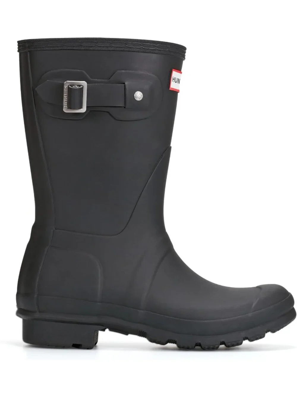 Women's Black Rubber Sole Original Short Mid Calf Cushioned Waterproof Rain Boot